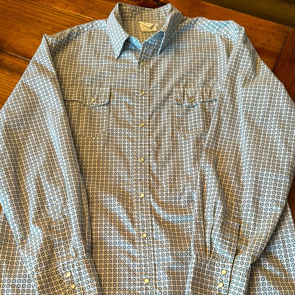 Men's Wrangler Rancher Blue Patterned Shirt